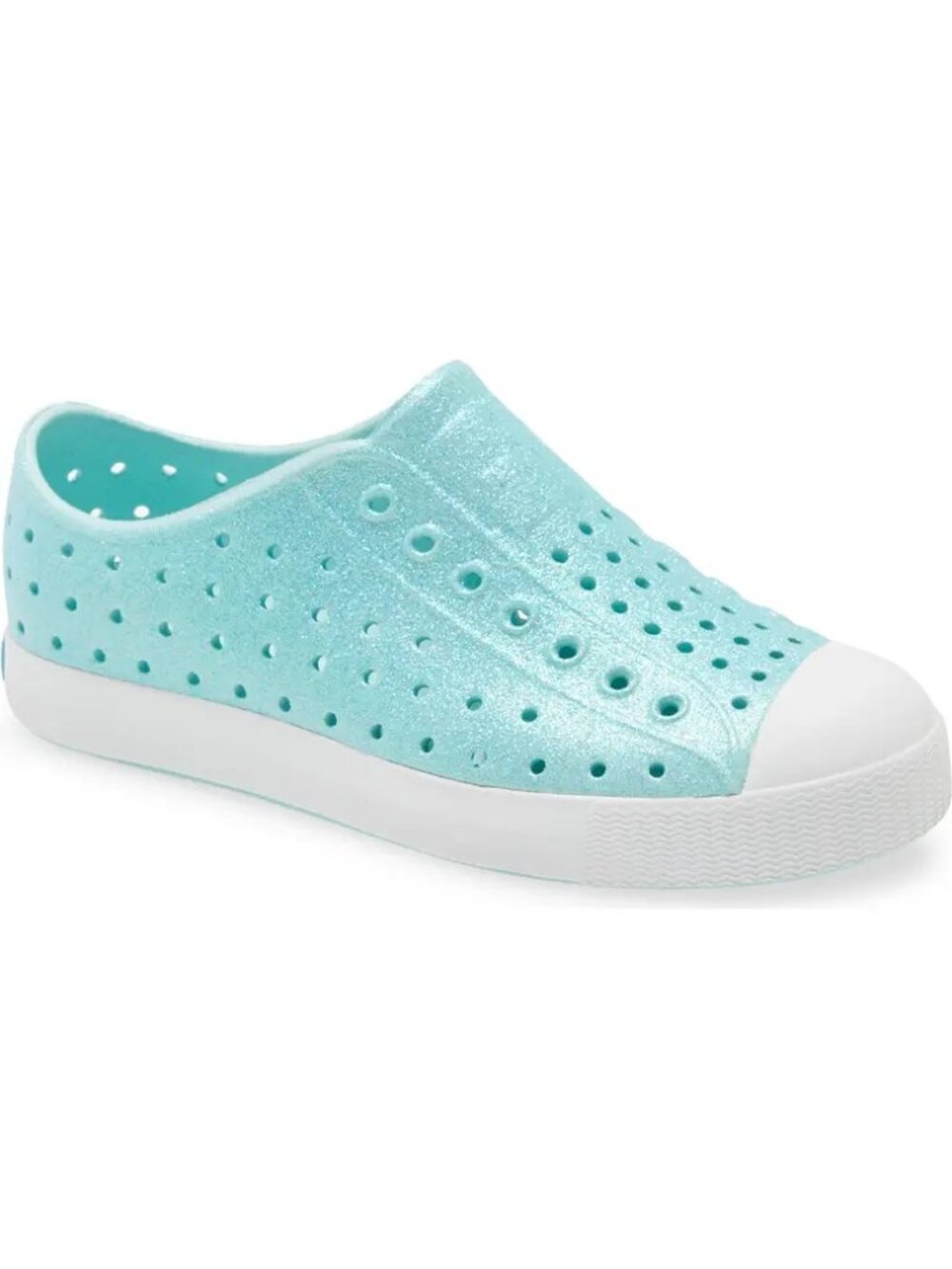 Native Kids Jefferson Bling Glitter Turquoise Slip-On Sneaker. Size 2